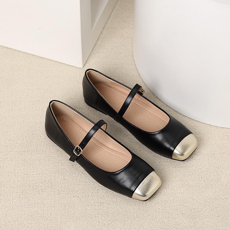 

Mary Jane Shoes for Women Dressy Square Toe Ballet Flats with Strap Comfortable Walking Shoes Women s Soft Faux Leather Anti-Slip Ballerina Shoes 35 чорний