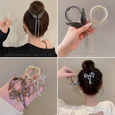 Super Shiny Luxury Bow Hair Clip Updo Hairpin for Versatile Styling