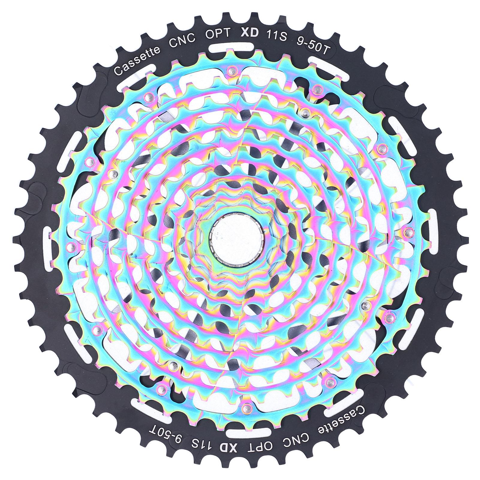 

Mountain Bike Freewheel Bicycle Hollow Lightweight 9‑50T Cassette Flywheel Colorful 11 speed 9-50T