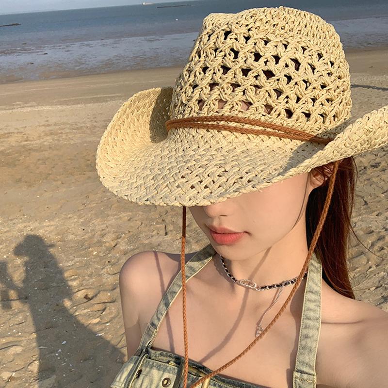 Summer Panama Soft Straw Hat for Men Women Summer Breathable Travel Beach Hats Solid Wide Brim Sunscreen Hats