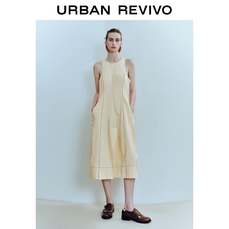 

UR 2025 Autumn Women s Urban Contrast Stitch Sleeveless A-Line Dress L