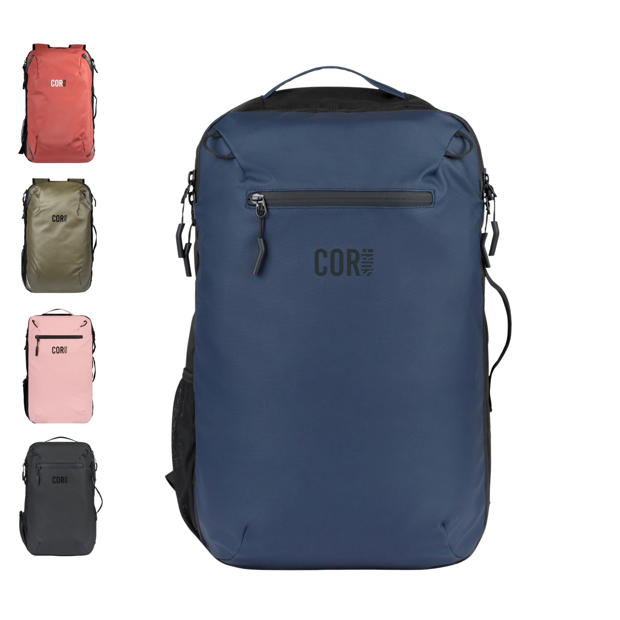 

COR Surf Flight Approved Carry-On Laptop Travel Backpack Business Equender Luggage Backpack for Men and Women, 2.0 - Matte Black, 40L, Navy Blue.