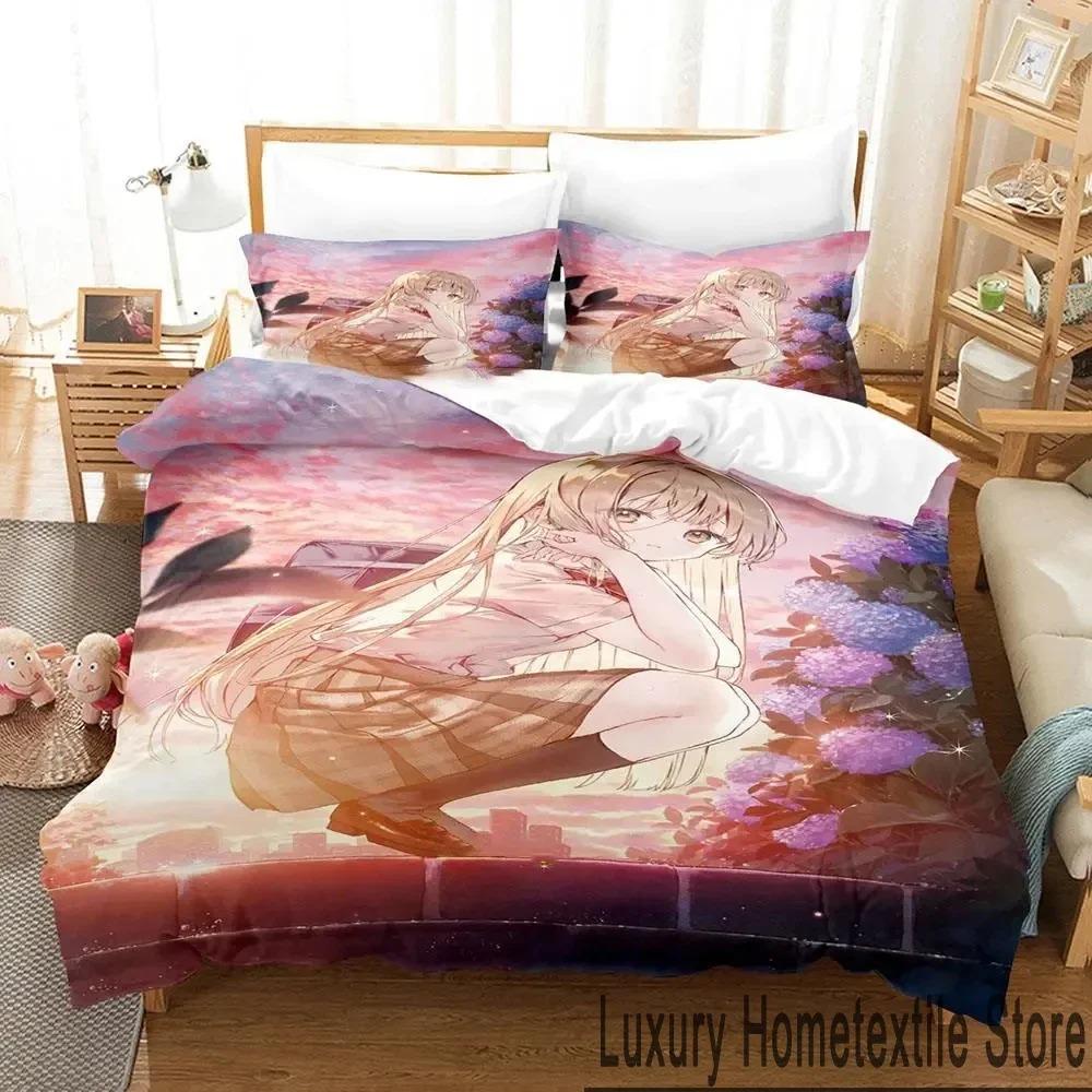 

Постельное белье с рисунком из аниме «Ангел по соседству балует меня», пододеяльник, постельный комплект, пододеяльник, наволочка, одеяло размера «king-size» 70x133cm 2pcs