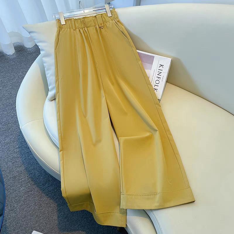 

2026 High-Waisted Women s Korean-Style Tulip Pants - Summer Thin, Stretchy, Breathable, Versatile Casual. 2XL (Recommended: 125-140 jin) жёлтый