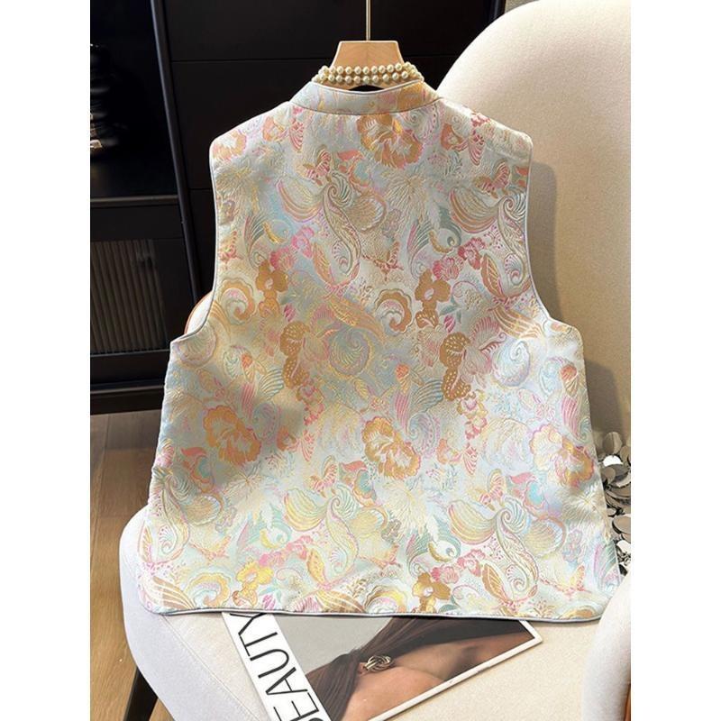 2025 brocade jacquard vest women's spring new retro improved vest
