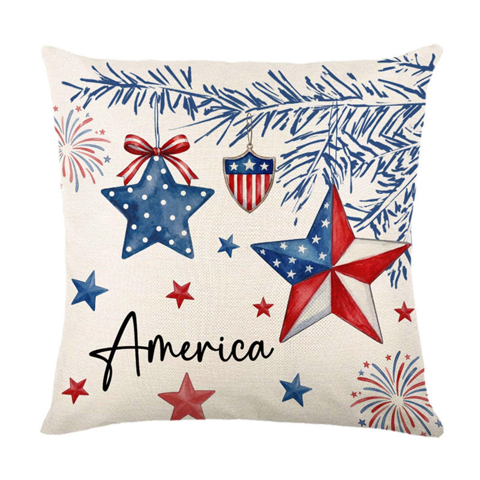 

American 250th Anniversary Independence Day Star Striped Pillow Cover Sofa Cushion Cover