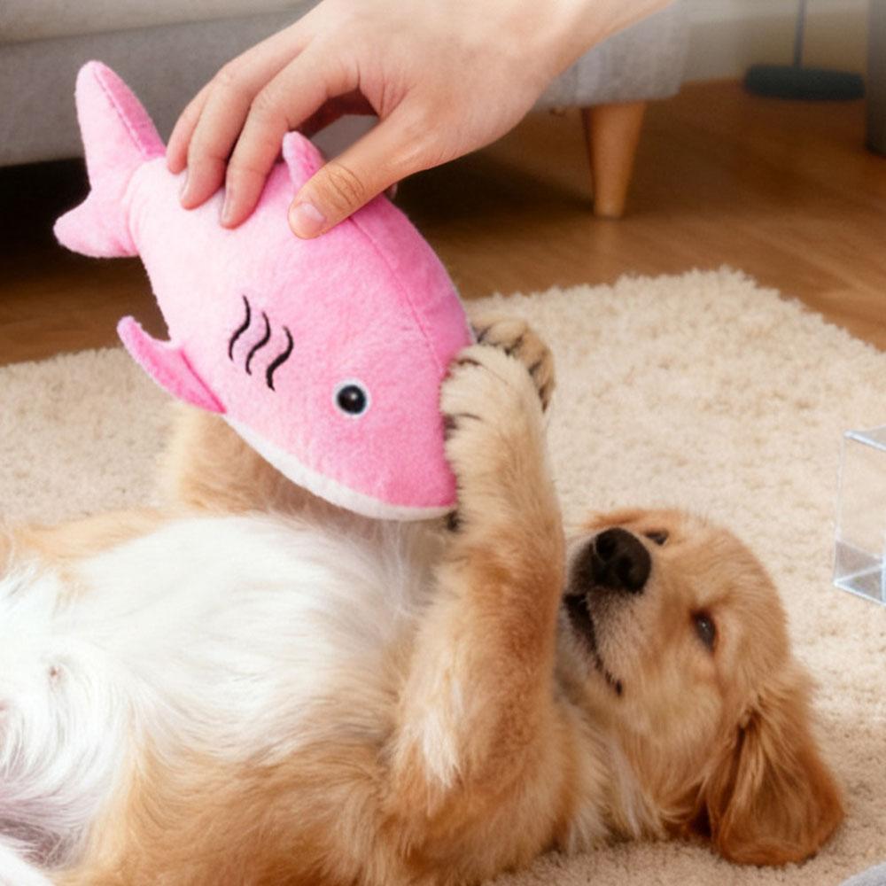 Giant Shark Dog Squeaky Toy - Durable Plush Pet Toy for Self-Play, Chew Resistant Design to Relieve Boredom,