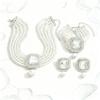 Gioielli: Set di Gioielli Completo con Collana, Orecchini, Bracciale, Anello Super Scintillante con Frange di Diamanti Set di Gioielli da Sposa