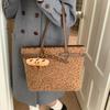 Coffee Lamb Woolen Handbag Designer Faux Fur Shoulder Bag Brown Bolsa Feminina Large Capacity Top Handle Tote Big Shopper Bags