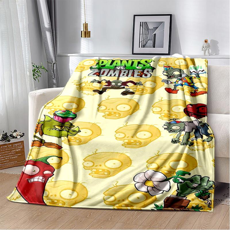 P-Plants vs. Z-Zombies Game Blanket Sofa Office Nap Peashooter Blanket Student Dormitory Bed Cover Customizable
