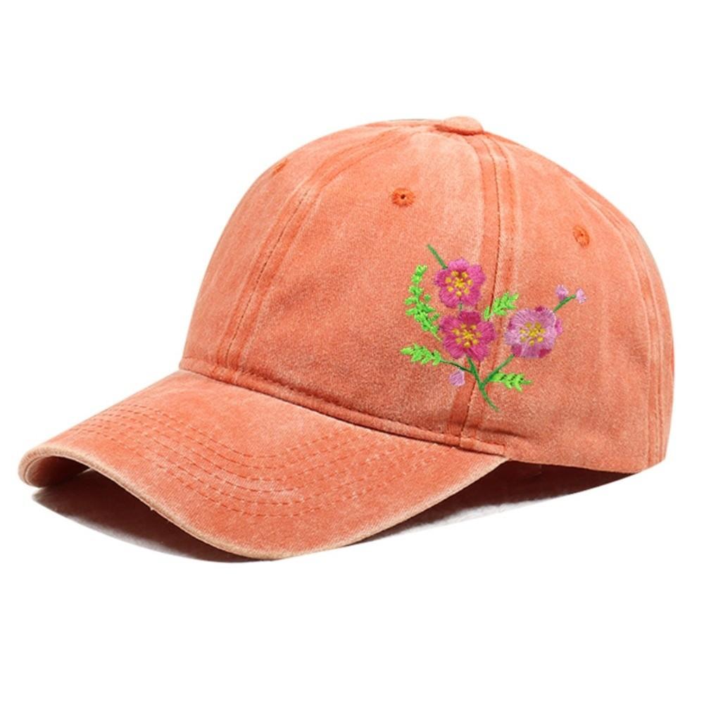 

Fashion Floral Embroidery Baseball Cap Washed Cotton Adjustable Baseball Hats Peaked Cap For Man Women