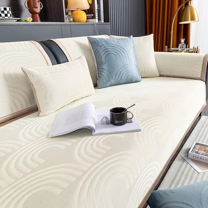 Summer High-end Ice Silk Sofa Cushion Washable Summer Non-slip Sofa Living Room with Mat Seat Cushion Cover Cover Towel