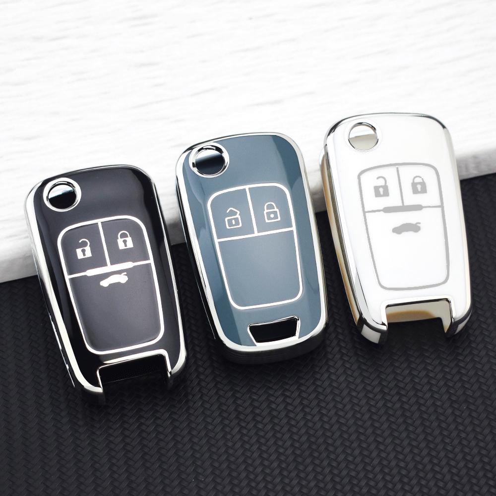 2/3 Buttons Tpu Car Key Case Cover For Chevrolet Malibu Cruze Camaro Aveo Sail Epica Lova Impala Orlando For Buick Opel Key Bag