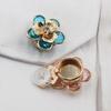 2026 new 23MM high-end temperament style gold retro flower rhinestone French shirt cufflink set simple wedding dress decoration