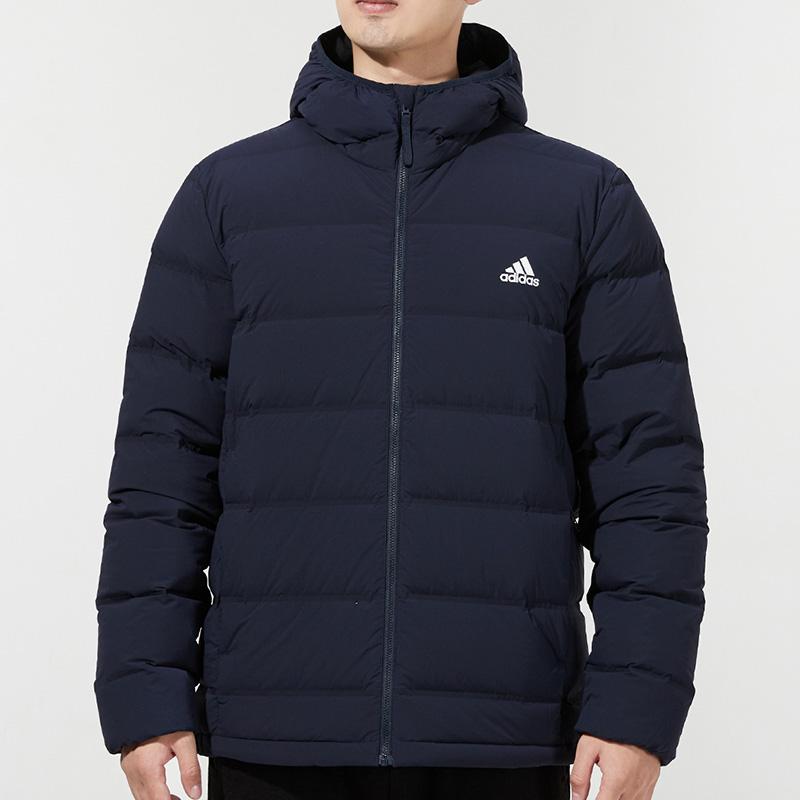 Adidas Helionic Hooded Down Jacket Men Outerwear Navy FT2519