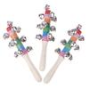 1Pc Cross Rainbow Hand Ring Colorful Ring Colorful Cross Ring Baby And Child Bell Puzzle And Early Education Toys