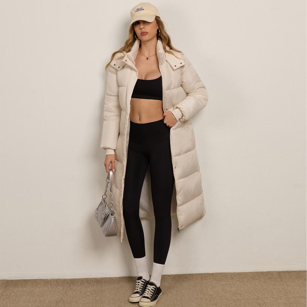 Winter new hooded cotton-padded clothes for women's long over-the-knee warm cotton-padded jackets for women's tops and jackets are trendy