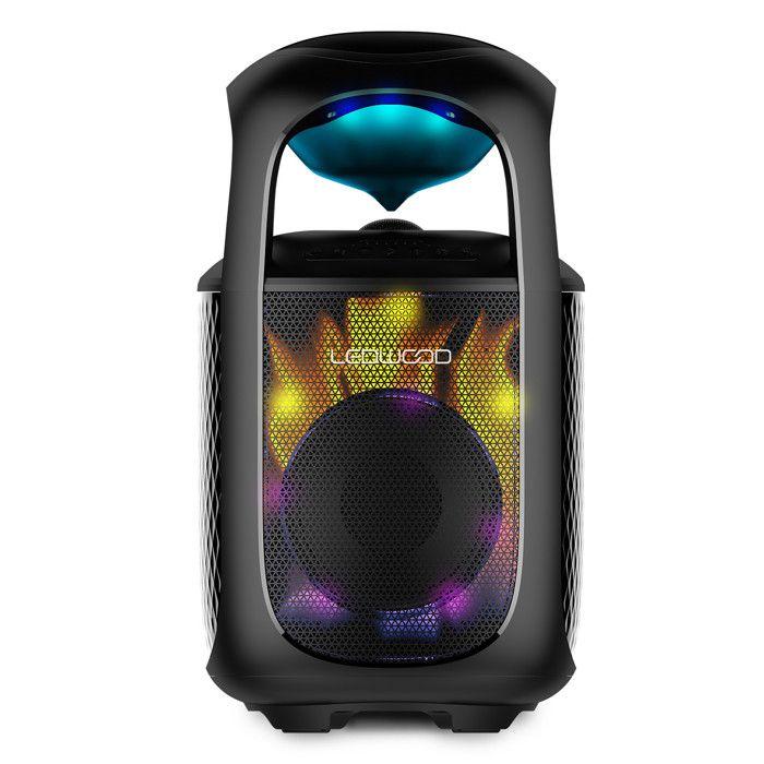 Enceinte Autonome LEDWOOD DROP300, Effet LED RVB, 300W, Bluetooth 5.3 USB, son 360°, X-Bass, Projection IPX5, Câble USB-C