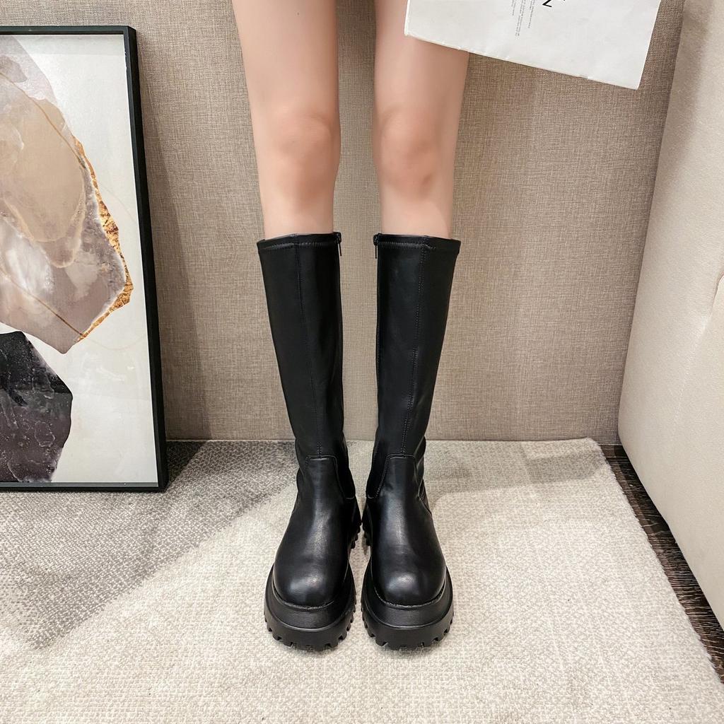 Two Wear Long Boots, Women's Over-the-knee Leather Boots, Thick-soled and Thin New Autumn and Winter Leather Fashion Elastic High Boots