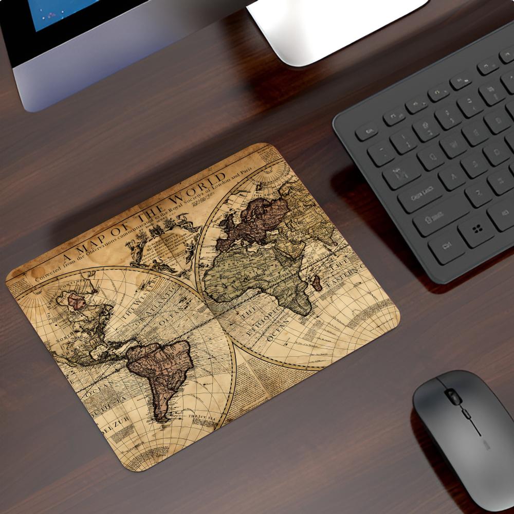 Retro Pirate Ship Nautical Map Mouse Pad Game mause pads Laptops Small Wrist Protector Supplies Desk Accessories Luxury Notebook 220x180x2mm