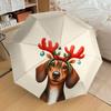 1pc Christmas Dog Antlers Decoration Umbrella with Plastic Handle,Suitable for All Seasons Home Travel Outdoor UmbrellaDD232