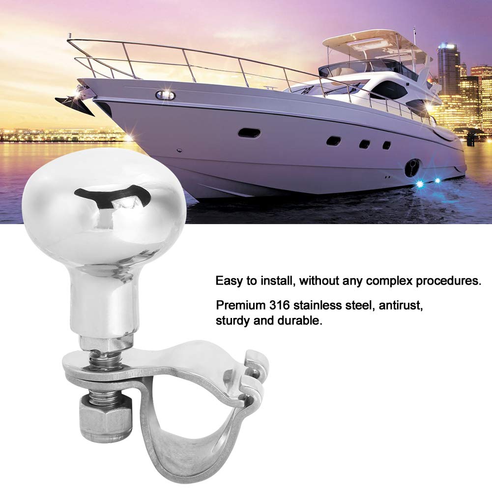 Jeffergarden Boat Steering Wheel Aid Premium 316 Stainless Steel Knob Heavy Duty Grip Spinner for Most Steering Wheels