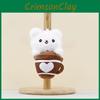 Animal Shaped Plush Keychain Soft Teacup Design Durable Stuffed Toy Gift For