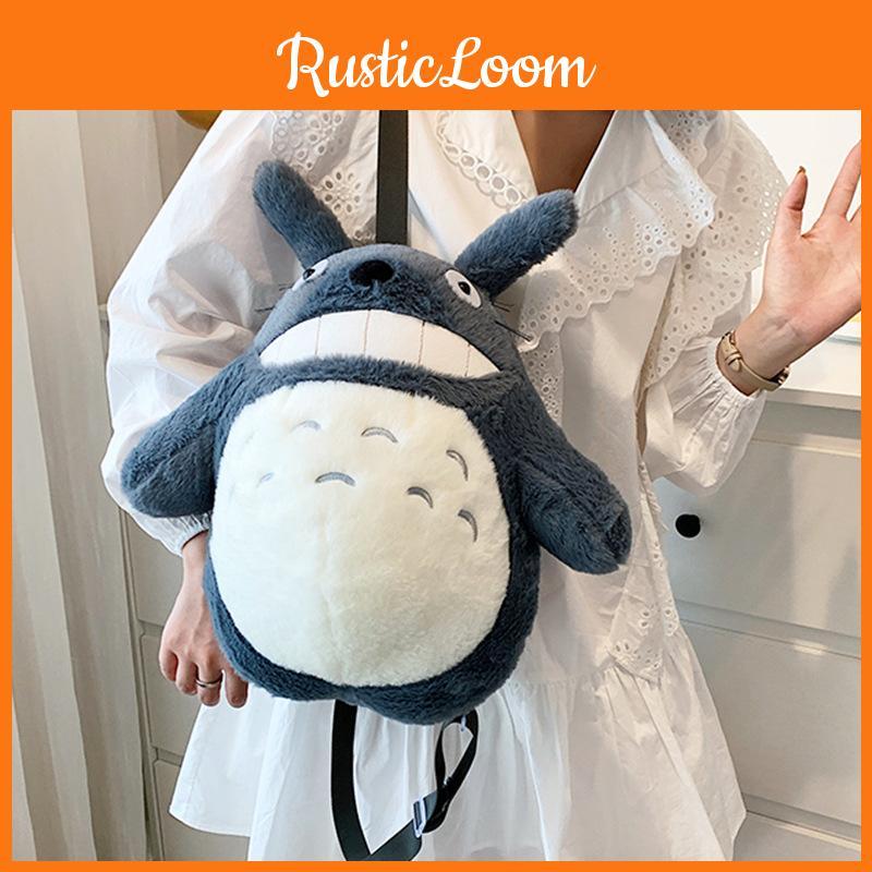 Cute Plush Cartoon Backpack For Girls, Large Size With Lovely Double-shoulder Dragon Cat Design