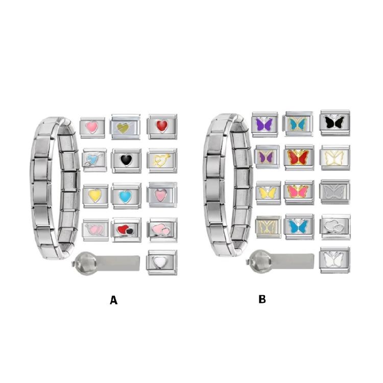 Unique Italian Charm Link Beads Jewelry Finding Jewelry Accessories Stainless Steel Texture Suitable for Bracelet Making