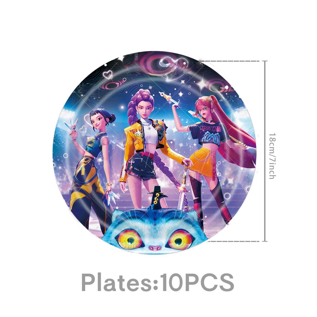 Nuovo Set Festa con Palloncini Cacciatore di Demoni K-pop Stendardo Tavola Decorazioni Festa di Compleanno Festa Kpop Coreana Anime Palloncini Topper per Torta
