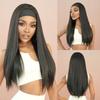 Customized African American Women's Headband Wigs High Temperature Silk Black Long Straight Wig