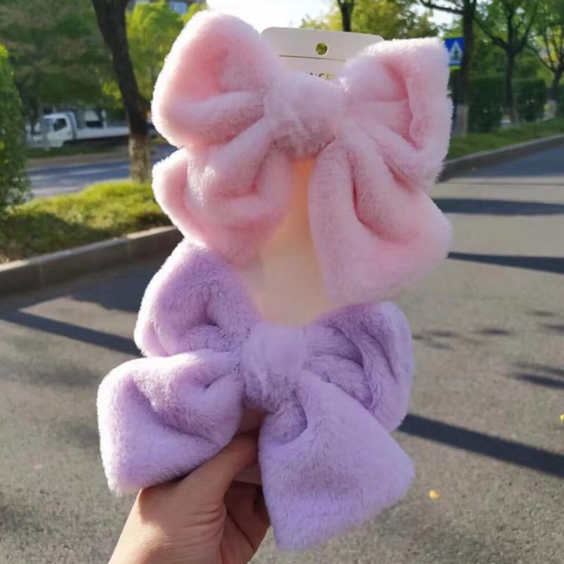 Warm Imitation Mink Fleece Hairpin Plush Big Bow Hairpin Top Clip Spring Clip Hair Accessories Headdress