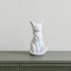 Cat Sculpture, 3D Printed Matte White Desktop Decor with Artistic Lines, Home Ornaments for Shelf Display, Minimalist Decor Gift for Cat Lovers