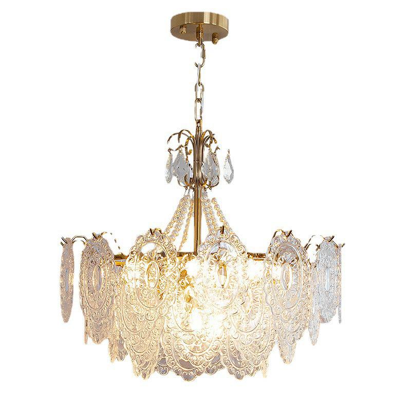 Classic Retro French Glass Crystal Chandelier for Living Room, Restaurant, or Bedroom