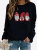Women Winter Clothing Christmas Printed Casual Sweatshirt Long Sleeve Tops T-shirt Ladies Round Neck Pullover Sweater