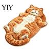 Easy to Clean Bedroom Rug Cozy Cat Shaped Floor Rug, Plush Cartoon Area Mat, Soft Whimsical Pet Themed Cover Crystal Velvet Decorative for Bedside And