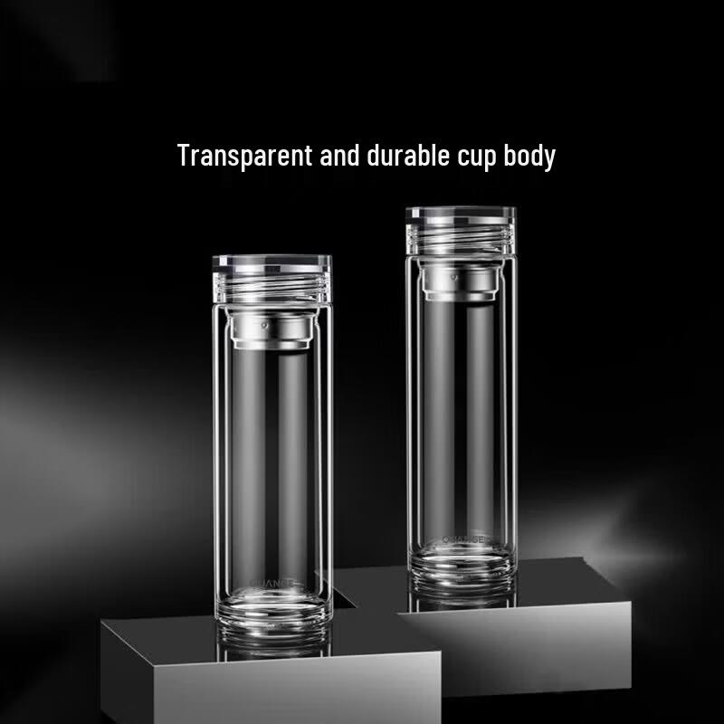 Unisex Insulated Double-Layer Glass Water Bottle