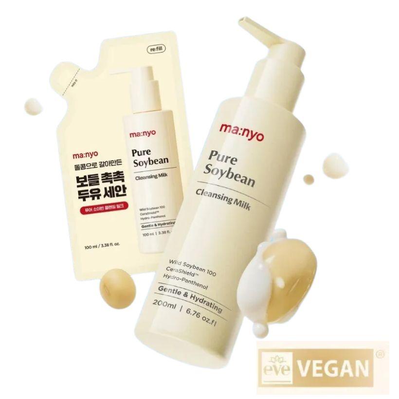 Manyo Factory Очищающее молочко с чистым соевым молоком 200 мл + Рефил 100 мл (Набор пополнения)
