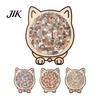 Home Office Shelf Ornaments Colored Cat Shaped Wooden Jigsaw Puzzle, Creative Desktop Ornament, Unique Animal Shape Educational Puzzles for Kids Wood