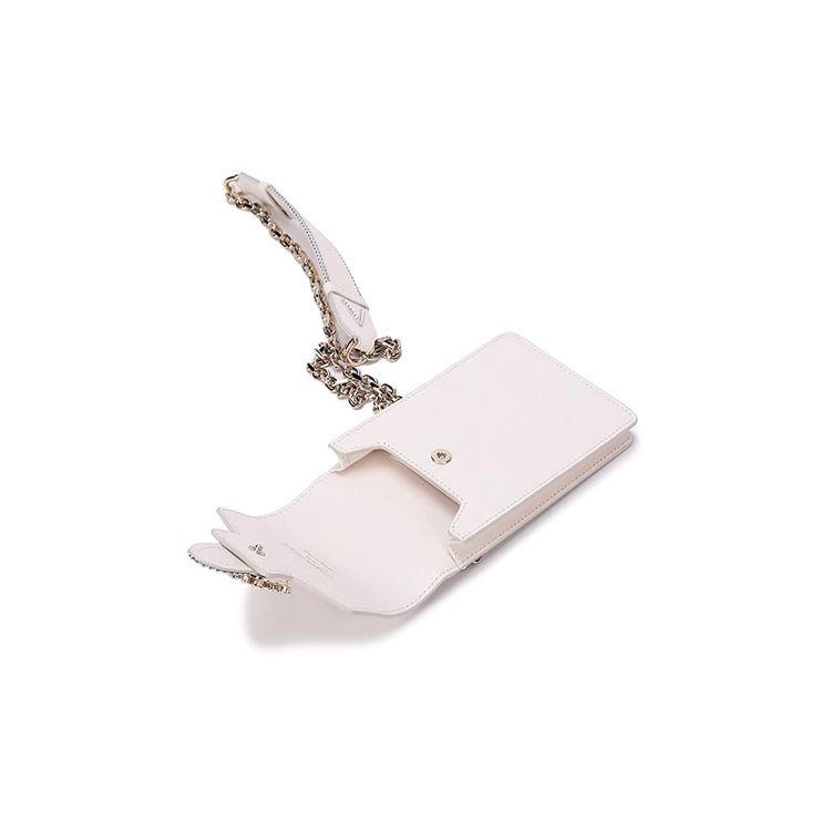 Roger Vivier Broche Vivier Series Versailles Diamond Buckle Leather Mobile Shoulder Bag Women shoulder bag Cream RAWAVFO0300MU5C019