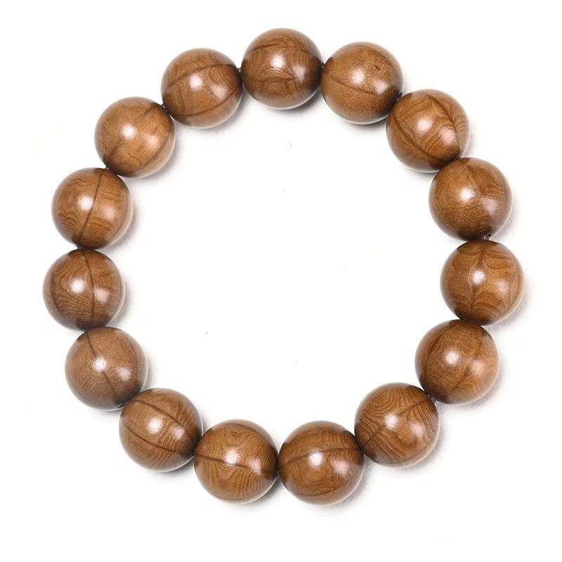 Handcrafted Six-Lobed Dragon Wood Buddhist Beads Rosary, 20mm