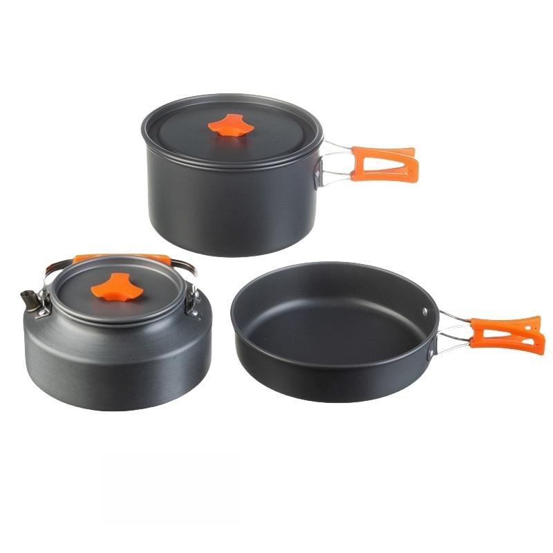 Portable Outdoor Cookware Set Full Set of Cassette Stove Kettle Camping Pot for Picnics and Camping Cookware