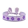 Floral Embroidery Woven Bracelet: European & American Style with Lily, Cherry Blossom, Rose