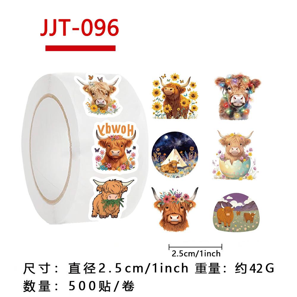 500 Sheets/roll Roll Tape Plateau Cattle Handbook Material Decorative Envelope Special Sealing Sticker