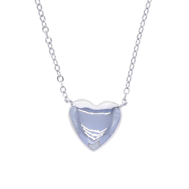 New Arrival High Polished Heart Pendant Link Chain Necklace For Women Fashion Jewelry