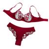 Embroidered Bra Underwear Ultra Thin Mesh Splicing Large Chest Minimizer Women's Transparent Two Piece Set Bras & Bra Sets