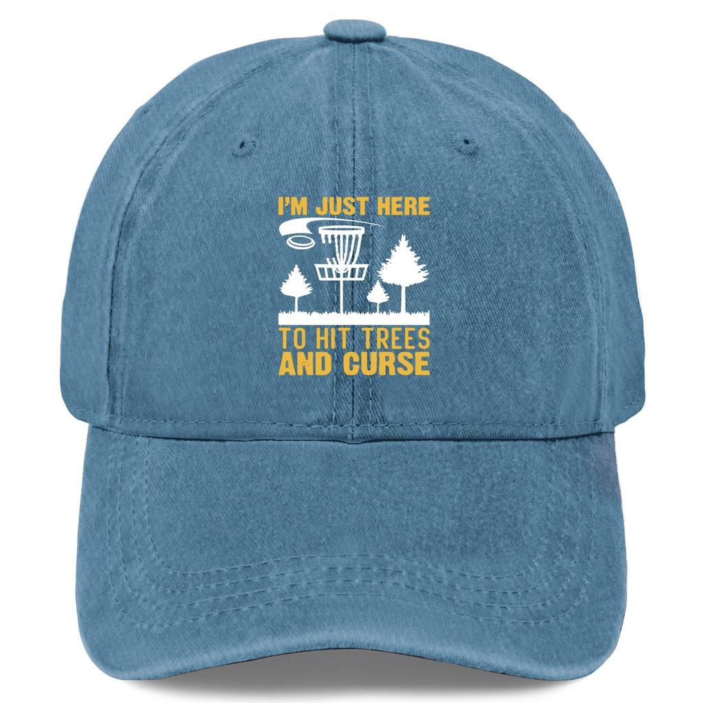 Disc Golf Funny Graphic Baseball Cap Vintage Washed Polyester Adjustable Dad Hat for Casual Outdoor Sports