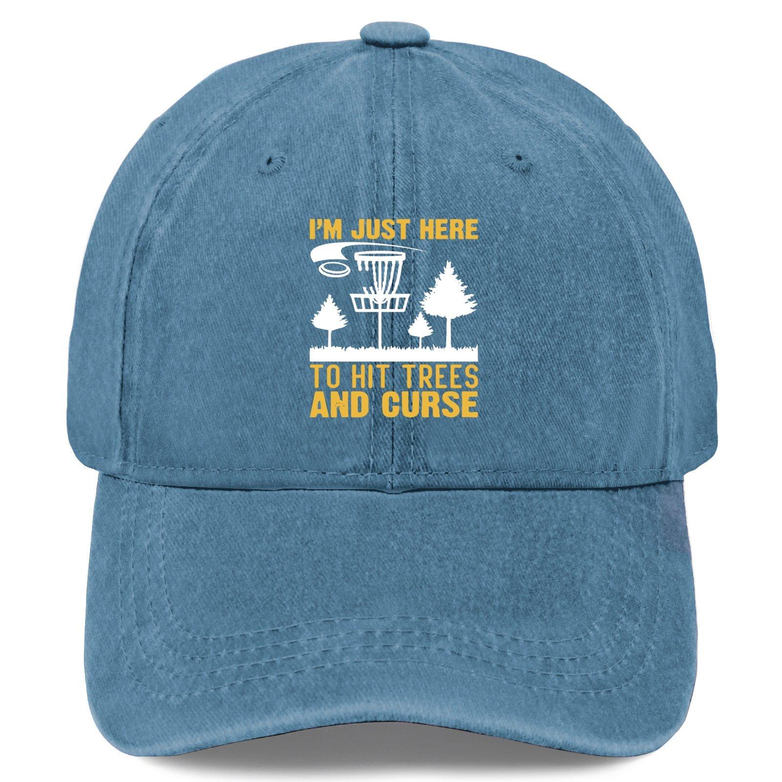 

Disc Golf Funny Graphic Baseball Cap Vintage Washed Polyester Adjustable Dad Hat for Casual Outdoor Sports One Size