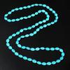 Original Design 47 Inch Hand-Knotted Turquoise Long Necklace, Bohemian Chic Layering Statement Piece, Y2K Revival Ethnic Handmade Jewelry Gift
