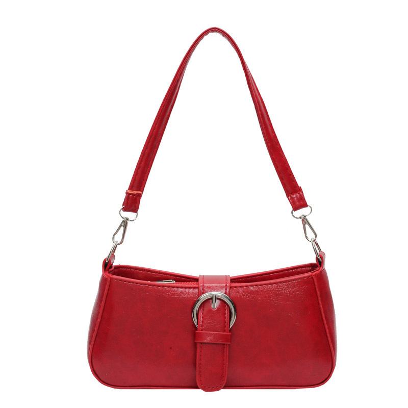 

Niche design textured bag women s 2024 new Korean version fashion shoulder bag autumn and winter versatile underarm bag messenger bag бордовий